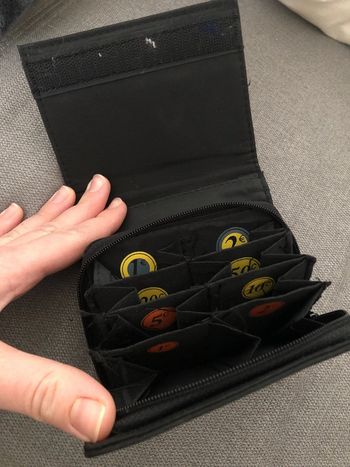 Porte monnaie noir à compartiments