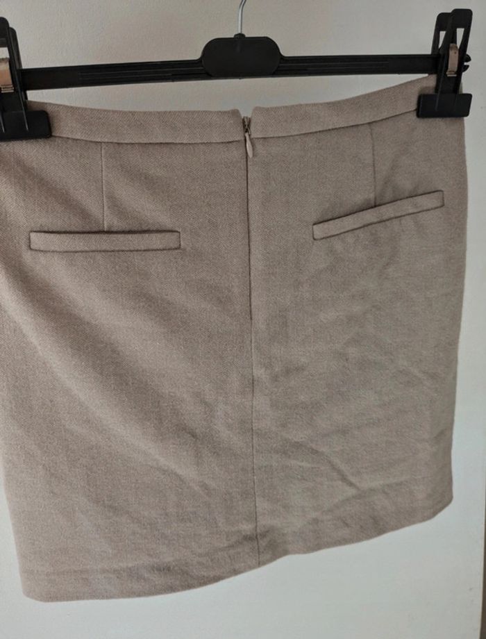 Jupe courte dorée beige classe - photo numéro 4