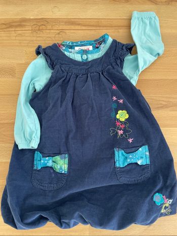 Ensemble 18 mois robe et t-shirt tons bleus