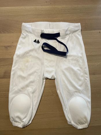 Pantalon de protection/boxer de match blanc avec ceinture bleue football américain