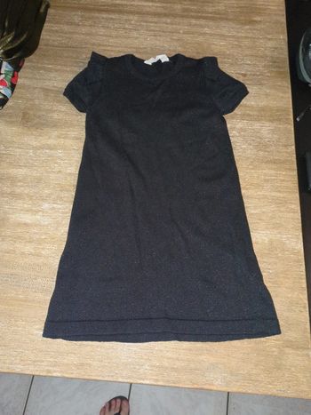 Robe noire fête paillettes 4 - 6 ans neuve froufrou