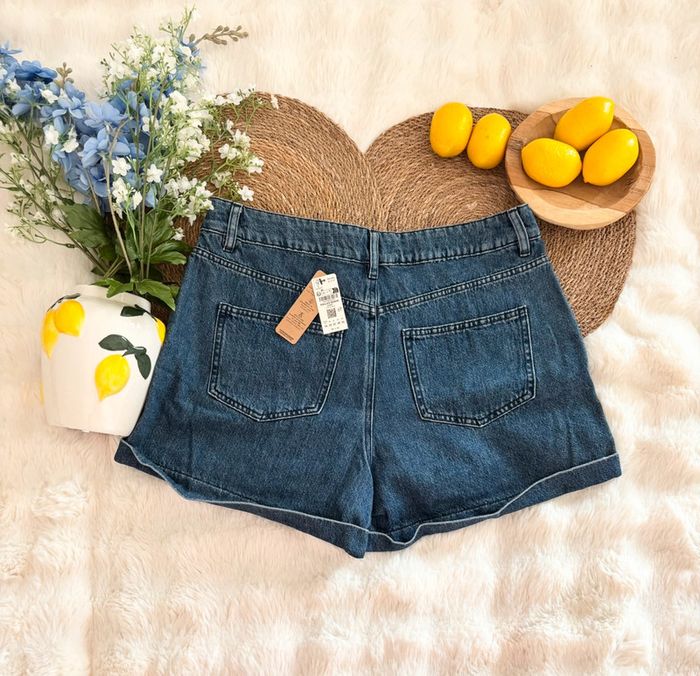 Short Etam bleu en jean taille 44 - photo numéro 4