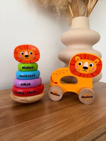 Ensemble de jouets en bois bébé personnalisé 