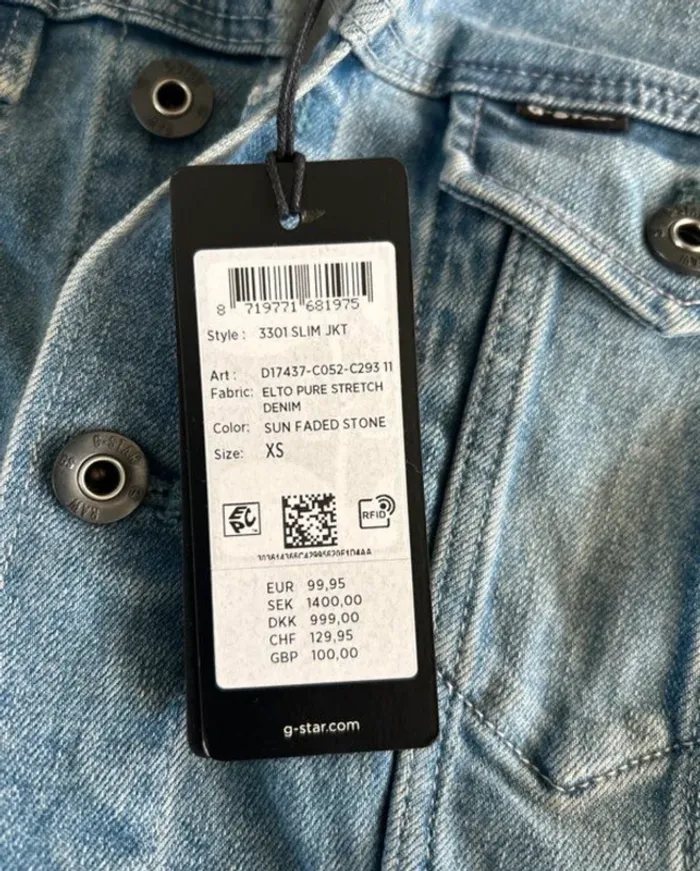 Veste en jeans g-star taille XS - photo numéro 3