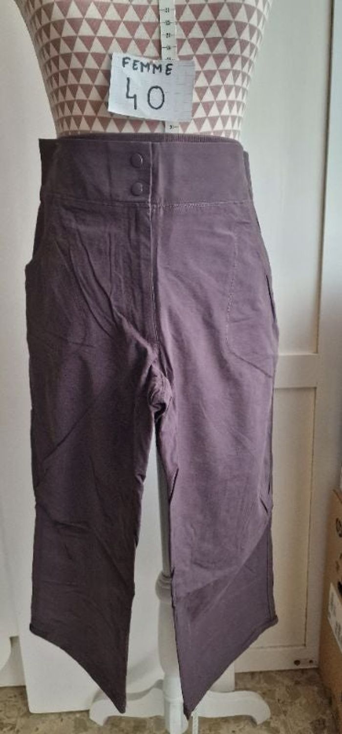 Pantacourt, marron, taille standard, forme wide