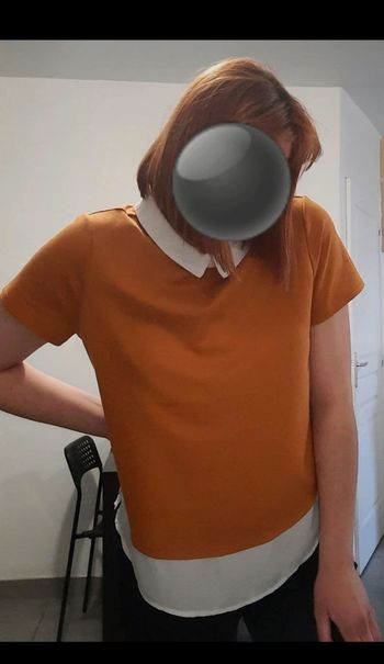 Top col claudine bi-color