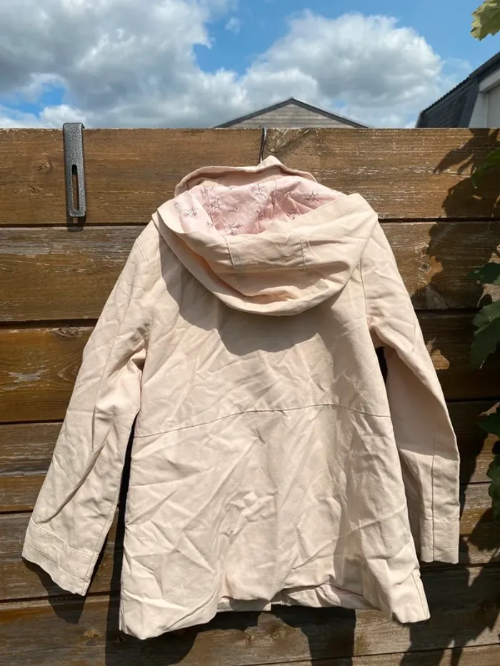 Veste imperméable trench beige rose fille sergent major 8 ans manteau coat parka - photo numéro 5