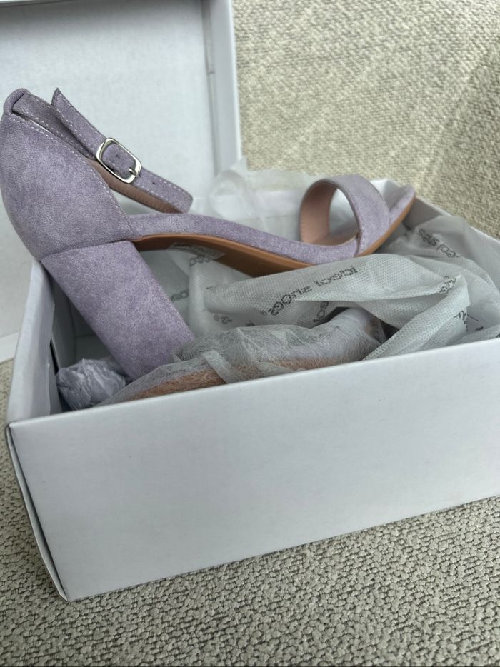 Escarpins à talons bloc lila – Neufs avec boîte - photo numéro 6