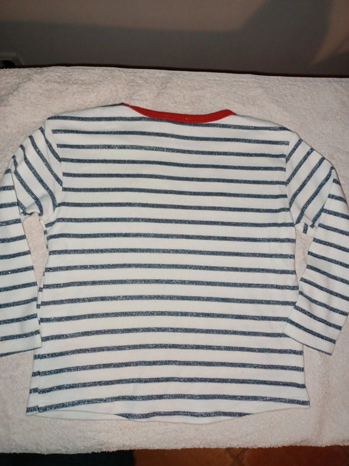 Pull blanc à rayures bleu avec lurex Orchestra 3 ans - photo numéro 5