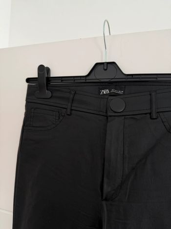 Pantalon legging zara noir enduit long L pantaloni pantalones Vloeiende Calças cuir skinny donna
