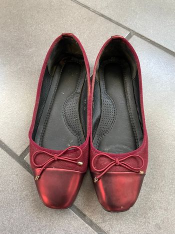 Ballerines rouge métallisé