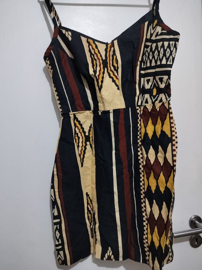 Robe été mi longue en pagne et voilage - photo numéro 3