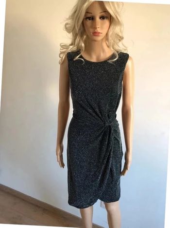 Robe noire et argentée pailletée neuve sans manches Morgan taille 36