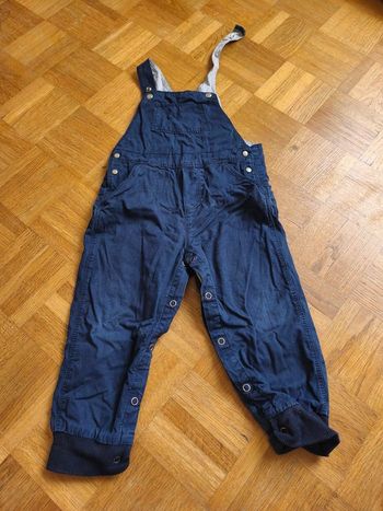 Salopette 24 mois Petit bateau garçon bretelles entrejambe réglable pression bleu marine