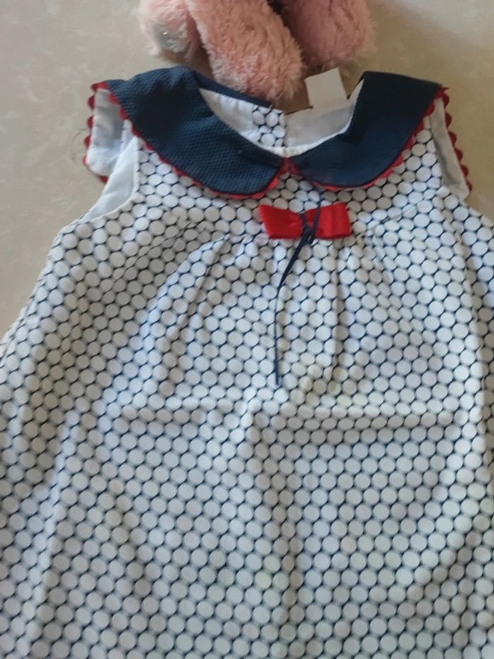 🌸 adorable robe 👗 style marinière 24 mois - photo numéro 3