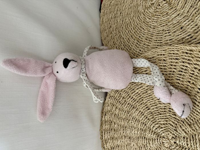 Peluche lapin BOUT'CHOU Monoprix rose étoiles - photo numéro 1