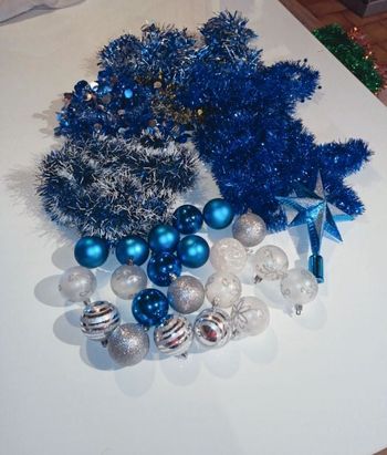 Lot déco noël 29 pièces bleu argenté