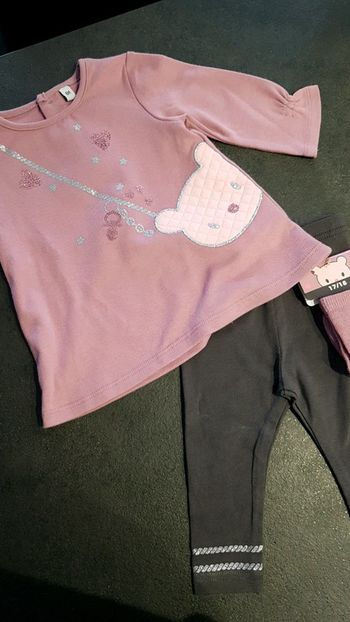 Ensemble rose gris pailletté