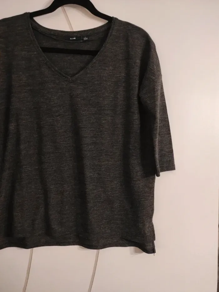 Pull gris fin Kiabi taille S - photo numéro 3