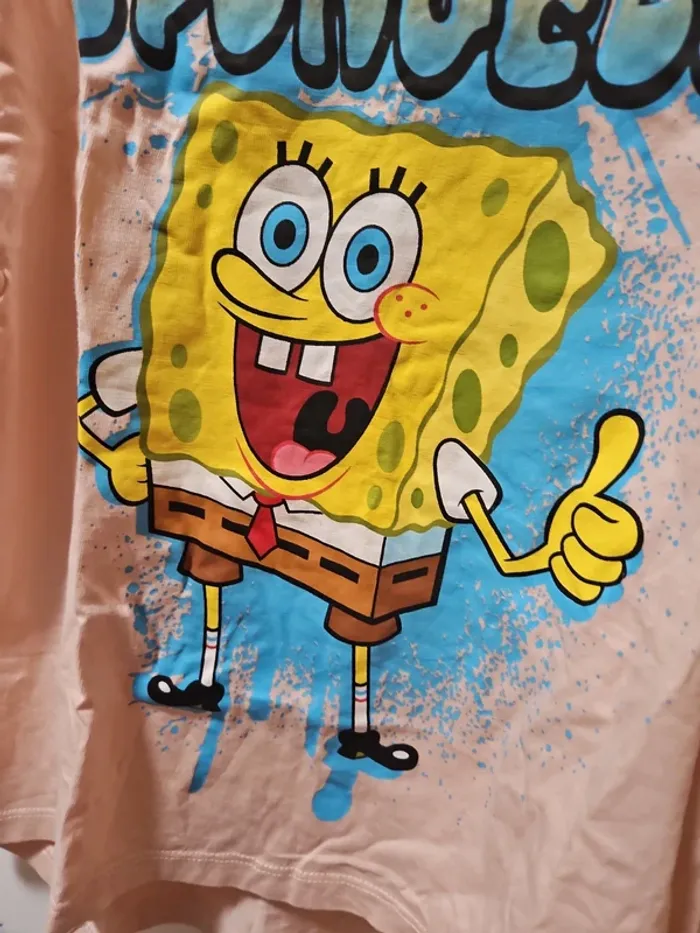 T shirt fille 10 ans Bob l'éponge - photo numéro 2