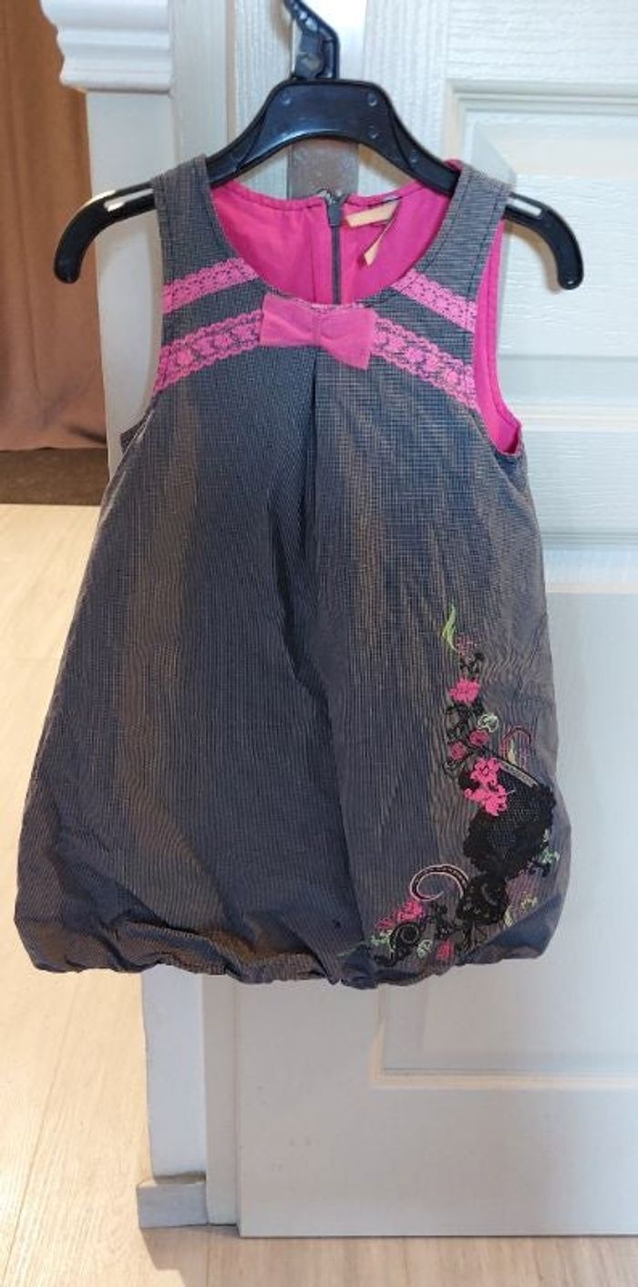 🌷 Jolie robe hiver sans manches doublée fille 4 ans  🌷