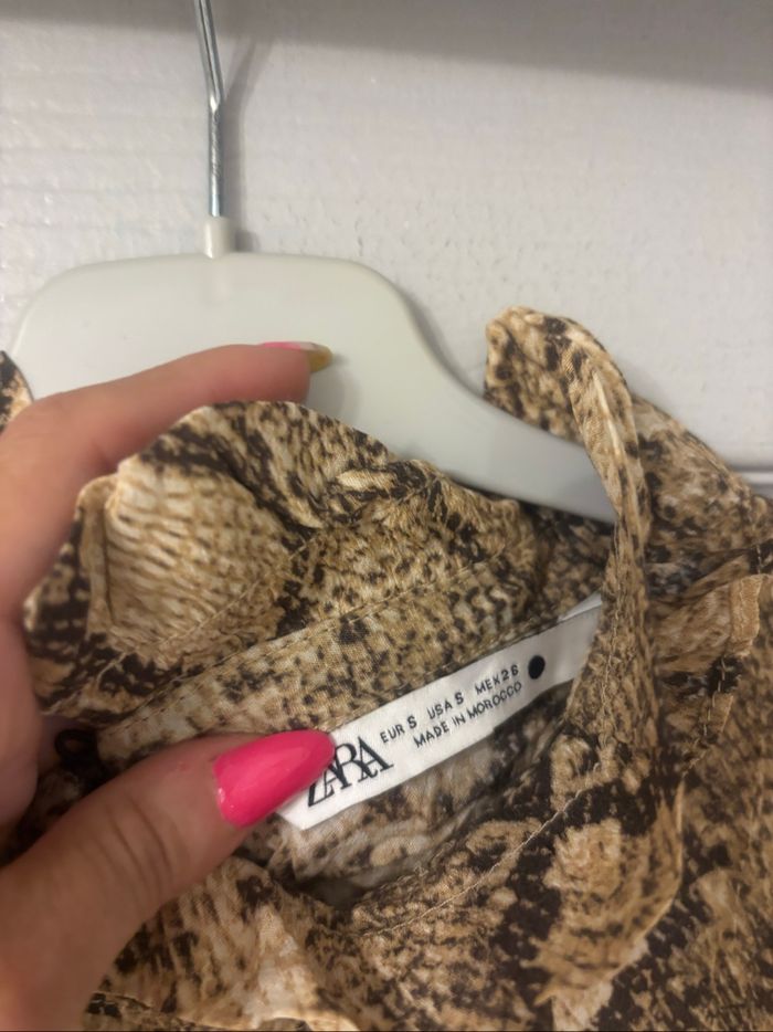 Robe manches longues imprimé animal Zara S - photo numéro 3