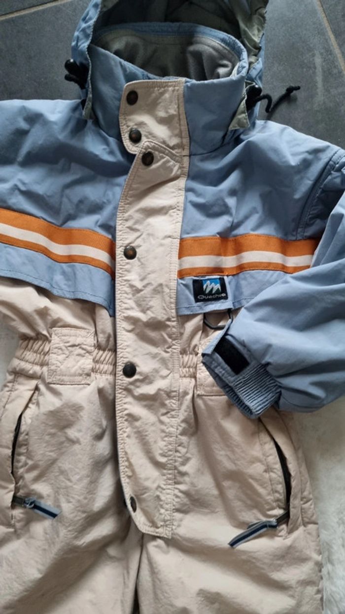 Combinaison ski Décathlon 4 ans beige bleu pleins de rangements capuche - photo numéro 5