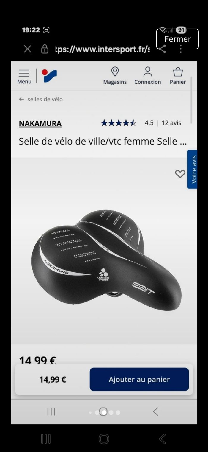 Selle de vélo VTT/ VILLE CONFORTABLE - photo numéro 6