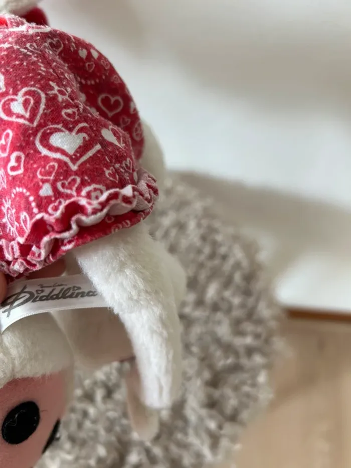 Peluche Diddlina originale – robe rouge à cœurs – vintage collector Diddl - photo numéro 9