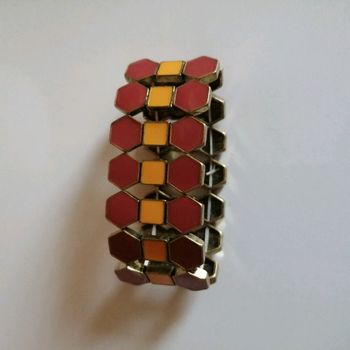 🌸Bracelet doré etnique avec maillons colorés Neuf 🌸