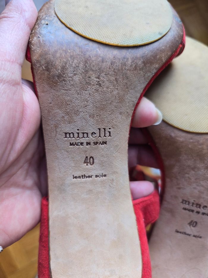 Escarpins daim rouge minelli taille 40 - photo numéro 6