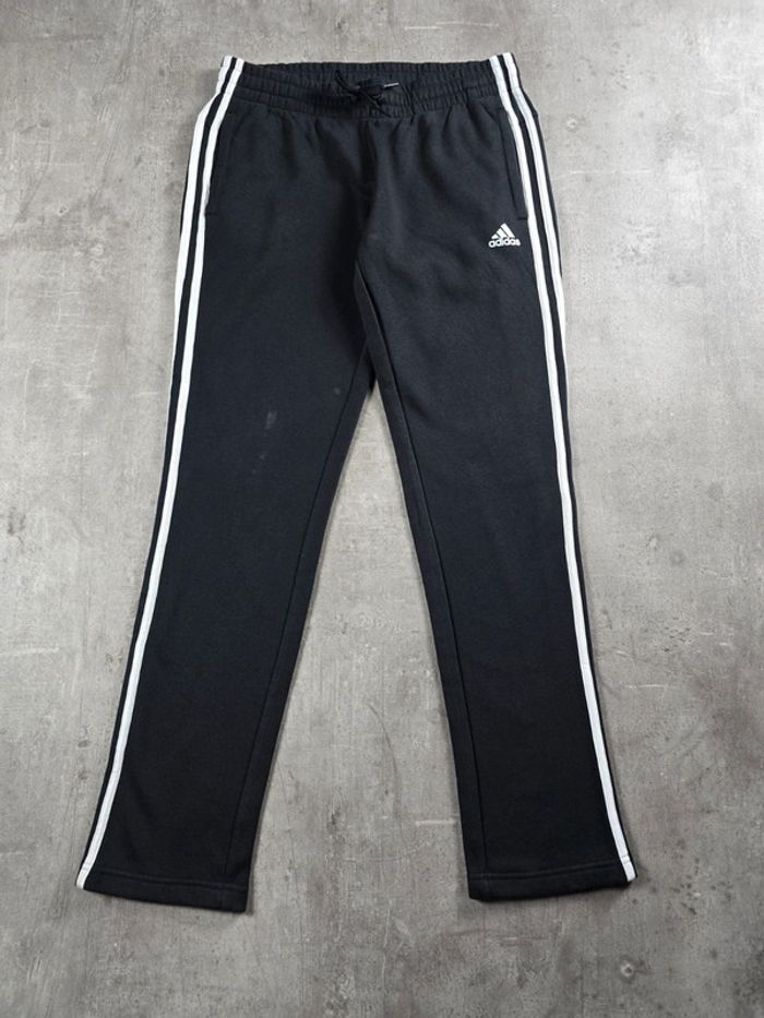 Pantalon jogging Adidas sportwear noir bandes blanches taille M - photo numéro 3