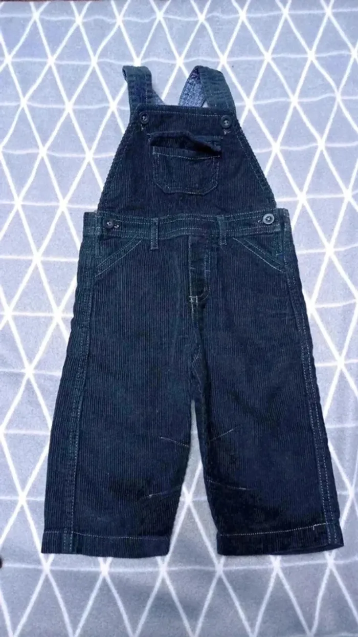 🦁 lot 2 salopettes + 1 pantalon, 9 mois - photo numéro 2