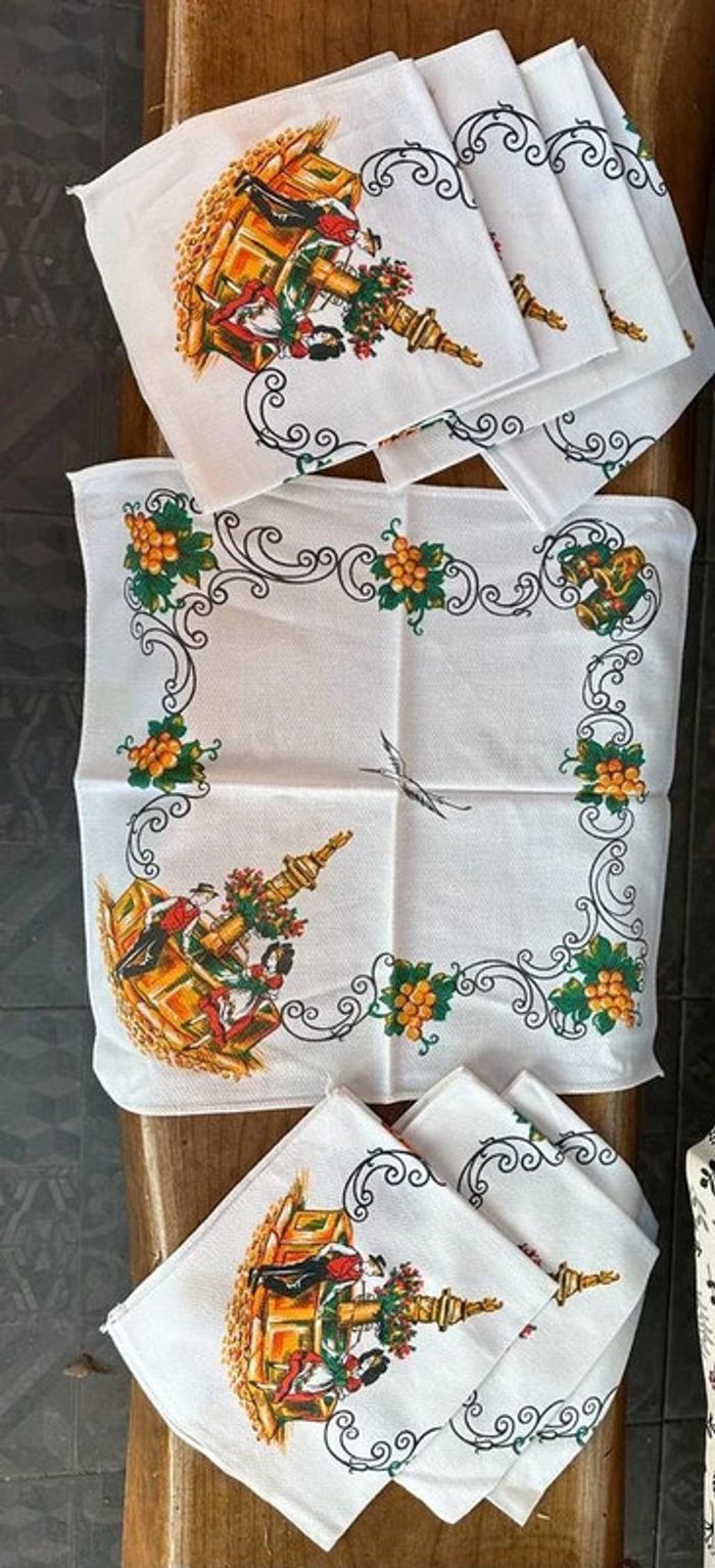 Serviette de table vintage Noël Alsace - photo numéro 4