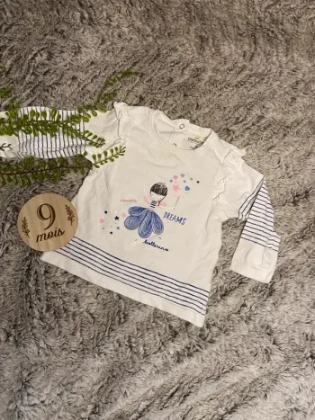 T-shirt manches longues fille 9 mois