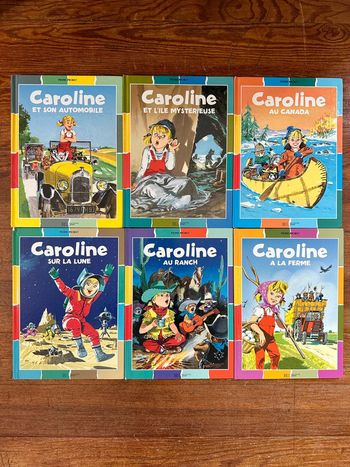 Lot de 6 livres Caroline édition couleurs bords damiers albums Pierre Probst