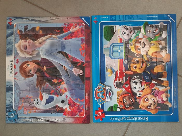 Lot de 2 puzzles : Reine des neiges et Pat'Patrouille. 4ans