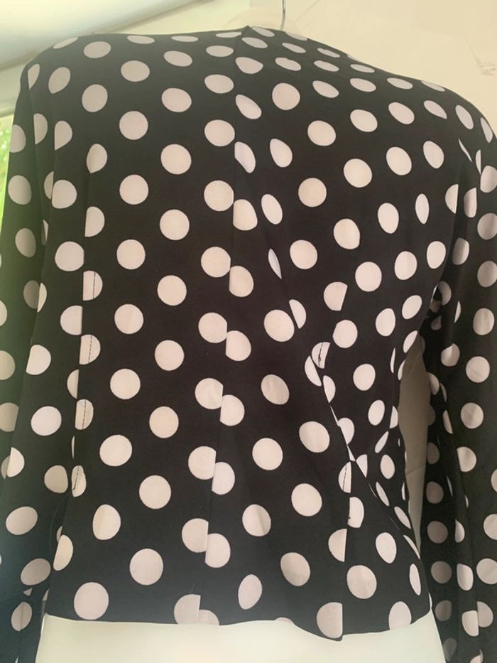 Blouse Ivivi taille 38 noir à pois blanc - photo numéro 3