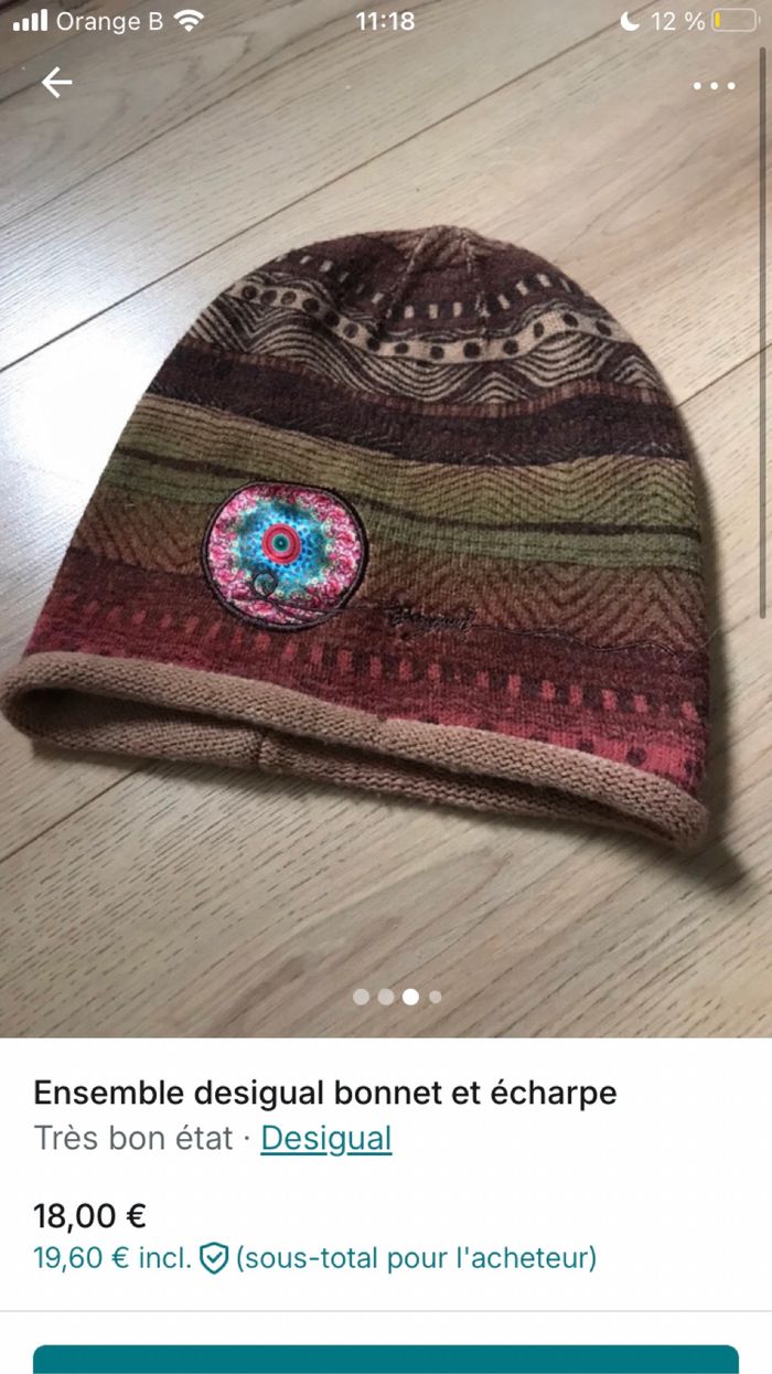 Ensemble écharpe et bonnet desigual - photo numéro 3