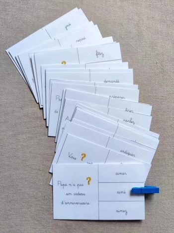 32 cartes à pince terminaisons en -é, -er, -ez