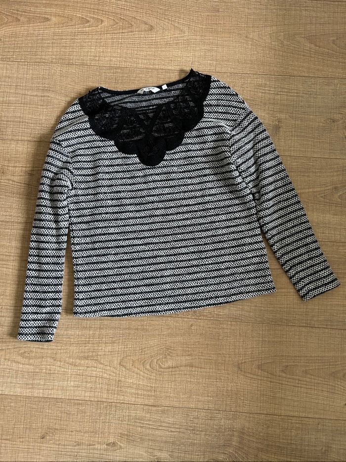 Pull gris et noir pailleté à manches longues Naf Naf taille S TBE - photo numéro 7