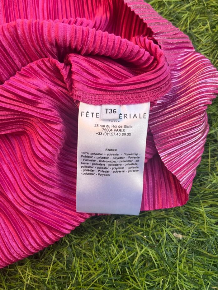 Haut asymétrique rose pailletée - photo numéro 5