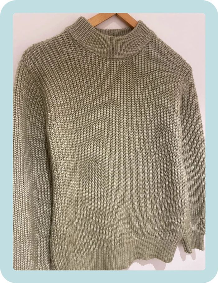 Pull vert pastel en maille - photo numéro 2