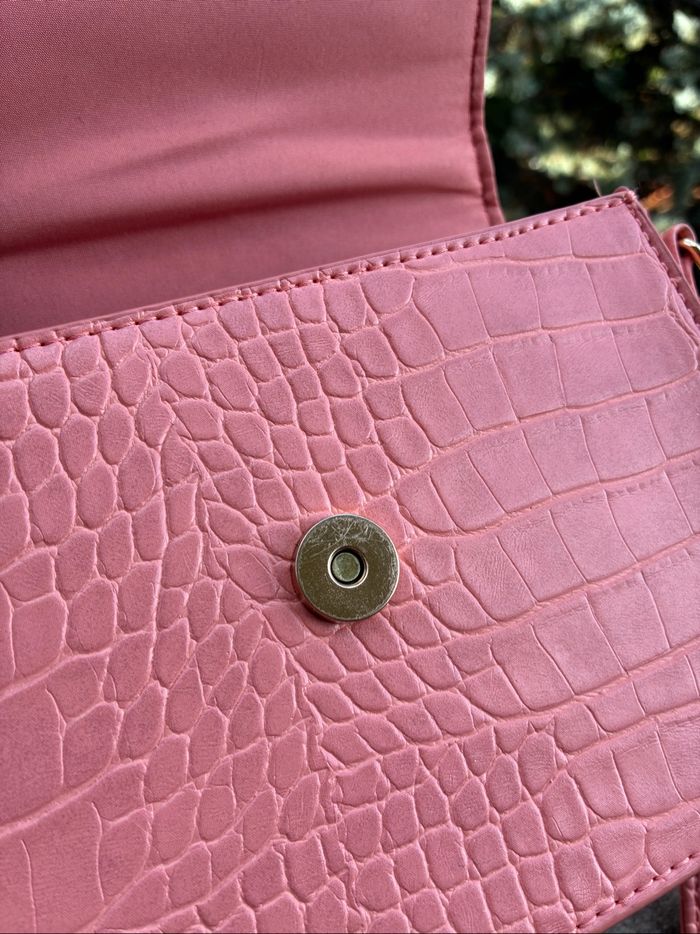 sac rose corail imprimé croco - photo numéro 4