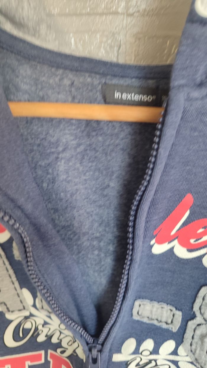 Sweat zippé à capuche t 16 ans bleu gris - photo numéro 3