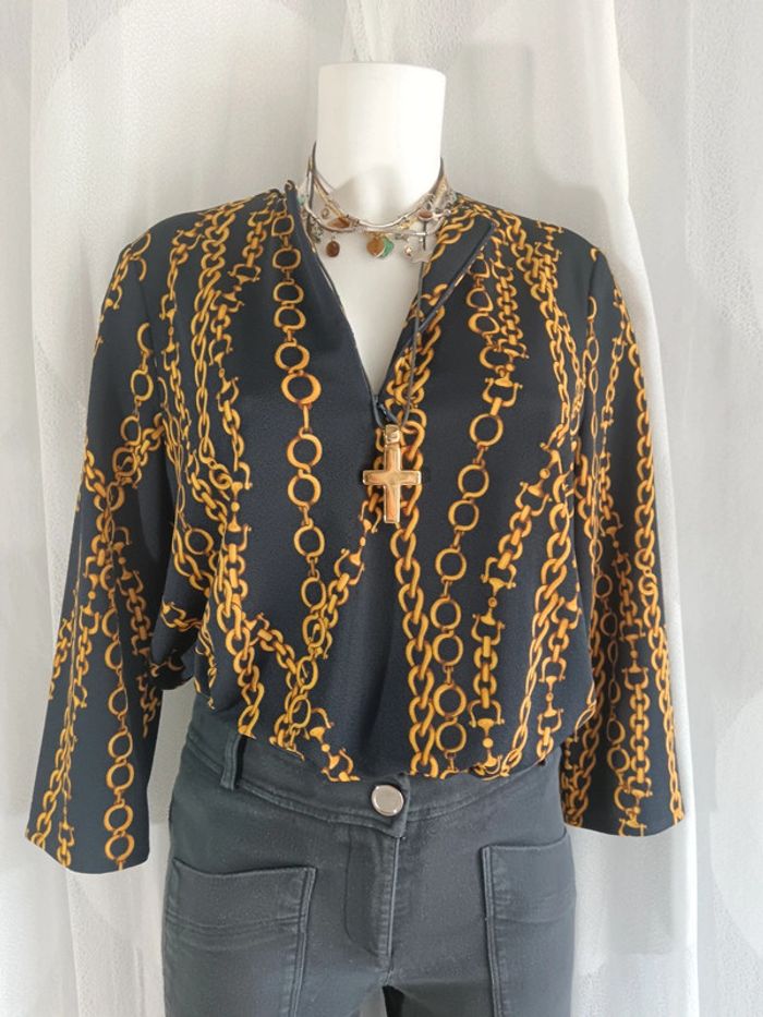 Roseanna | Blouse imprimée chaîne | t. 38 - photo numéro 2
