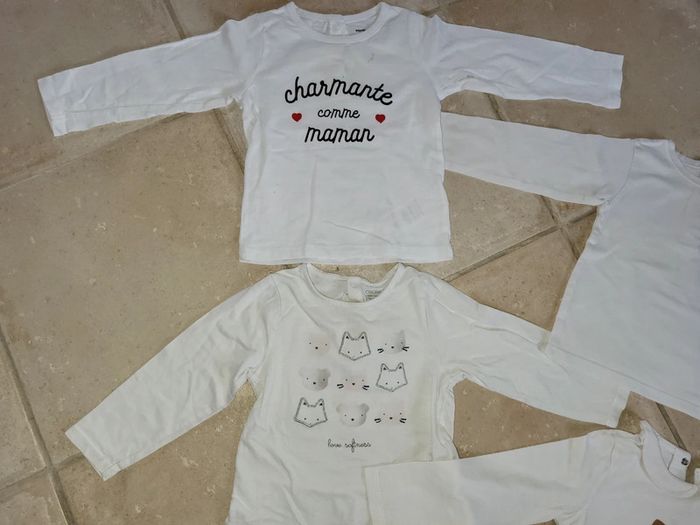 Lot 5 t-shirts fille 18 mois - photo numéro 2