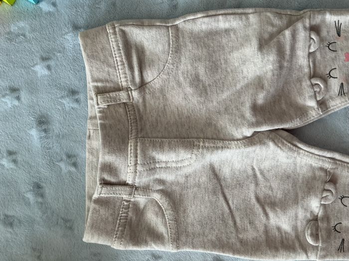 legging gris chiné tête de lapins sur le genoux 6 mois tex - photo numéro 7