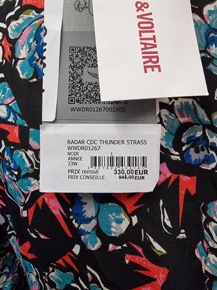 Zadig & Voltaire Robe Radar Thunder Strass Soie Noir * Taille L * - photo numéro 9