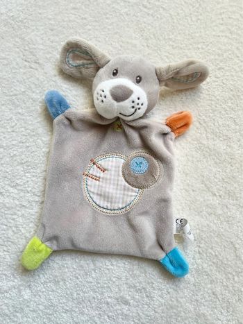 Doudou plat chien gris Nicotoy
